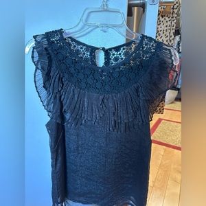 Ryu Black blouse sheer with the under slip Excellent condition, SIZE M